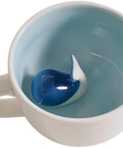 Surprise Whale Cup, Cute Coffee Mugs with Hidden Whale Inside, Unique Novelty Coffee Mugs for Home, Office, or Gifting, Cute Animal Mug Aesthetic for Everyday Use, Animal Lovers Gifts for Women