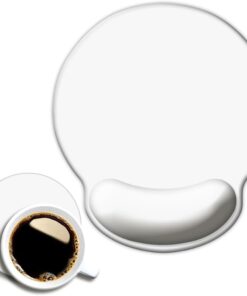 DOOKE ErgoComfort Wrist Rest Mouse Pad-Ergonomic Office Mousepad with Wrist Support-Non-Slip,Pink Desk Accessories Mat for Home&Game Decor White