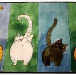EatingBiting 24" x 16" Lucky Cat Non-Slip Carpet Floor Mats for Home Four Cute Cats' Tails Pattern Door Rug, Bathroom Living Room Kicthen Mats for Home