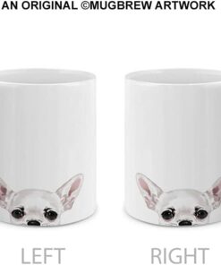 Alternative view of MUGBREW White Chihuahua Ceramic Coffee Mug Tea Cup, 11 OZ