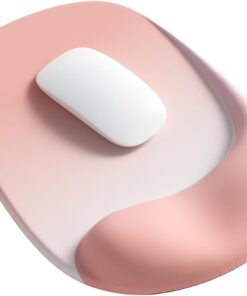 ErgoEase Ergonomic Mouse Pad with Gel Wrist Support - Premium Lycra Fabric, Non-Slip, Ideal for Laptop & Desktop, Office & Gaming,Desk Accessories (01Coral Pink)