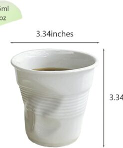 Alternative view of Creative Pleated Coffee Mug,Italian & French Cups, Irregular Ceramic Cup (Folds)