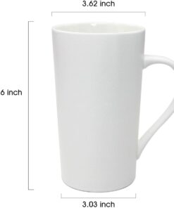 Alternative view of 20 OZ Simple Pure White Mug (Set of 2) Plain Large Tall White Ceramic Milk Tea Coffee Mug with Handle as A Gift for Dad Mom Friends, 2pcs