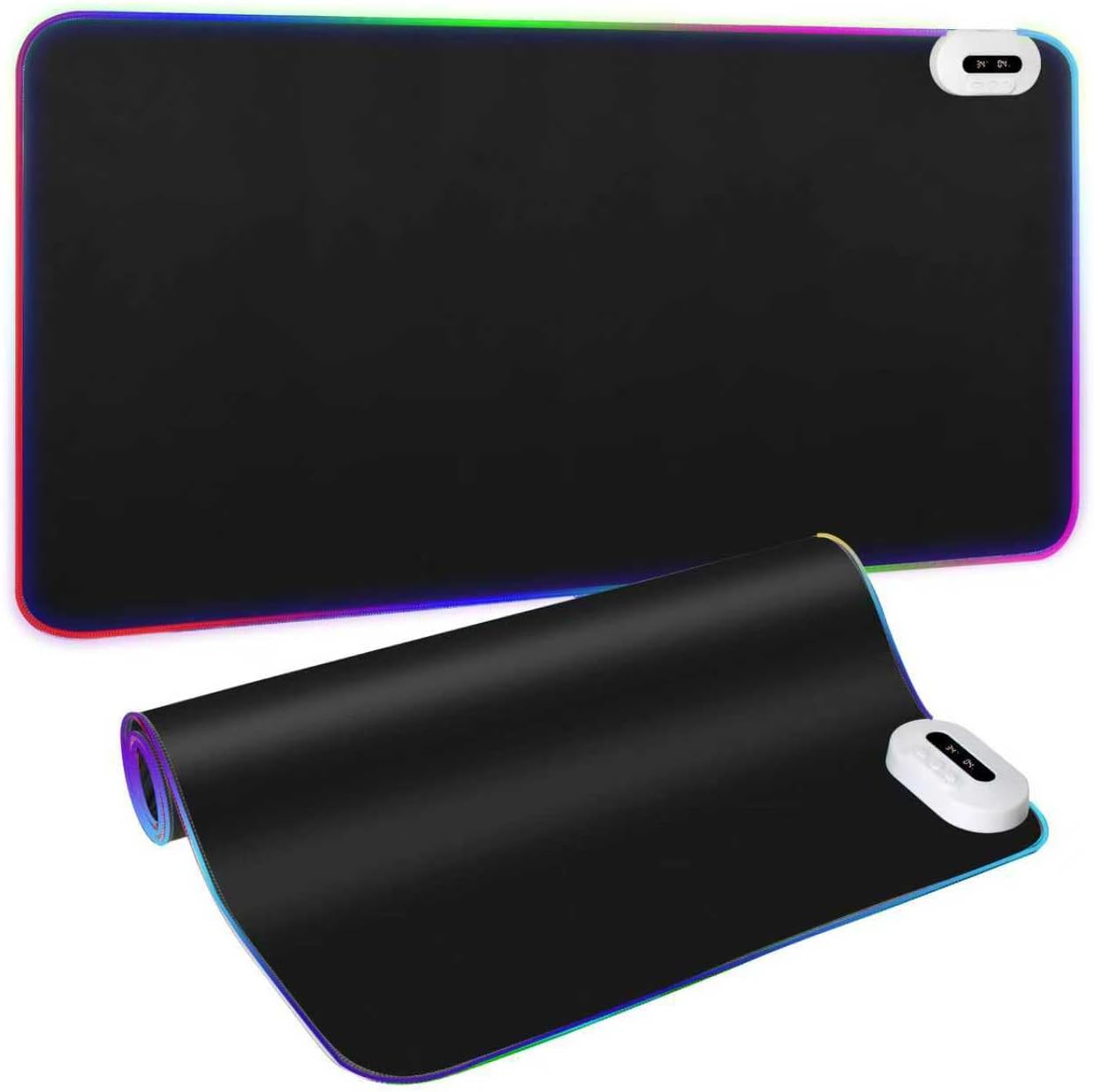 Heated Desk Pad Mouse Pad - Warm Desk Pad - 6-Level Temperature Adjustment, Smart Temperature Control & 8-Hour Timer Auto Shut-Off, LED Gaming Mouse P