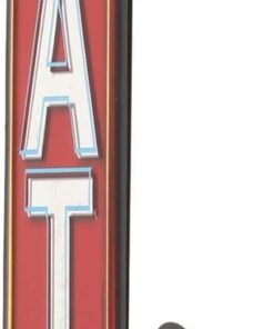 Alternative view of Eat Here Arrow Embossed Metal Sign - Vintage Diner Sign for Kitchen or Man Cave