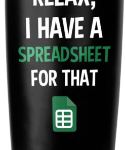 Accountant Gift - Spreadsheet Tumbler - Funny Gifts for Boss, CPA, CFO, Coworker, Women, Men, Mentor - 20oz Insulated Stainless Steel Tumbler with Lid, Spreadsheet Mug for Birthday Christmas Gift