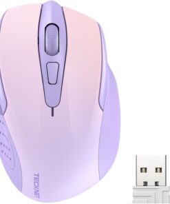 TECKNET Wireless Mouse, 2.4G Ergonomic Optical Mouse, Computer Mouse for Laptop, PC, Computer, Chromebook, Notebook, 6 Buttons, 24 Months Battery Life, 4000 DPI, 6 Adjustment Levels