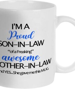 Alternative view of Fatbaby Funny Son In Law Coffee Mugs, Humorous Birthday Fathers Day Gift Teac Cup for Son-In-Law from Mother In Law 11oz