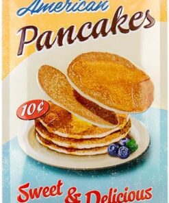 Nostalgic-Art Retro Tin Sign, 7.9" x 11.8", USA Diner American Pancakes?C Gift idea for USA & Diner fans, Metal Plaque, Vintage design for wall decoration