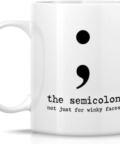 Alternative view of Retreez Funny Mug - The Semicolon Not Just For Winky Faces Grammar Teacher 11 Oz Ceramic Coffee Mugs - Funny Sarcastic Inspirational Thank You birthday gifts for him her writer editor friend coworker