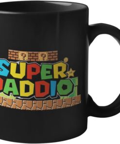 Alternative view of Super Daddio Funny Fathers Day Coffee Mug | Mario Coffee Cup - Funny Fathers Day Mugs from Son Daughter Kids | Cool Christmas Presents for New Dads, Fun Birthday Gifts for Dad, Daddy Father Gift