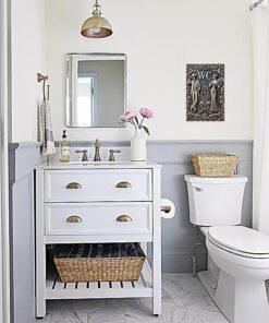 Alternative view of Vintage Funny Toilet Tin Sign,Retro Bathroom Metal Sign,Humorous Restroom Poster,Wall Art Decor for WC Bathroom Washroom Bar Cafe Garage Gifts 8x12 Inches(WC)