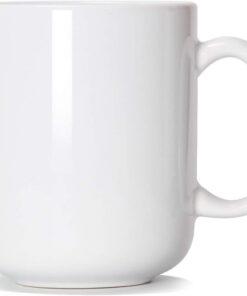 Smilatte 20 OZ Large Coffee Mug, M016 Plain Ceramic Boss Big Tea Cup with Handle for Dad Men, White