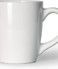 Smilatte 20 OZ Large Coffee Mug, Nice Ceramic Boss Tea Cup with Big Handle for Dad Men Women, Unique Style For Any Kitchen, Pure White
