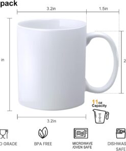 Alternative view of Ceramic Coffee Mug,White Tea Mug,Classic Drinking Cups with Handle,11 OZ Cups Set of 12, for Hot or Cold Drinks like Cocoa, Milk, Tea or Water(Labels)
