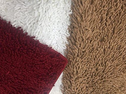 Tache Cotton Chenille High Pile Luxury Bathroom Rug Mat 16 x 24 - Soft Absorbent Shaggy All Area Carpet Rug for Bath Room tub Shower Bathmat Kitchen Doormat, Ivory White - Image 4