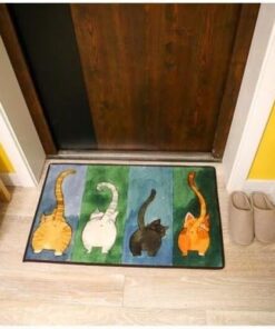 Alternative view of EatingBiting 24" x 16" Lucky Cat Non-Slip Carpet Floor Mats for Home Four Cute Cats' Tails Pattern Door Rug, Bathroom Living Room Kicthen Mats for Home