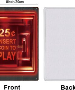 Alternative view of SUPERDANT Insert Coin Metal Tin Sign Retro Arcade Vintage Sign Colorful Retro Wall Decor Funny Metal Poster Wall Art Poster for Game Room Pub Man Cave Indoor Outdoor Decor Gifts