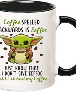 Alternative view of Fonhark - Alien Mug, Coffee Spelled Backwards is Eeffoc, Just Know That I Don't Give Eeffoc Until I've Had My Coffee, 11 Oz Novelty Coffee Mug/Cup