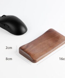 Alternative view of Faluber Ergonomic Walnut Wood Wrist Rest for Mouse - 6.3x3.15 inches/16x8cm, Comfort Support with Non-Slip Pads.
