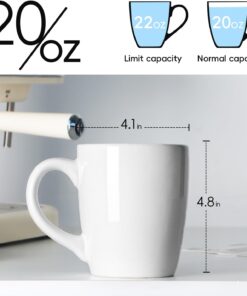 Alternative view of Smilatte 20 OZ Large Coffee Mug, Nice Ceramic Boss Tea Cup with Big Handle for Dad Men Women, Unique Style For Any Kitchen, Pure White
