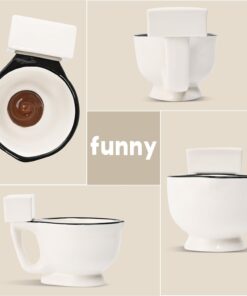 Alternative view of Toilet Mug Funny Coffee Cup for Men, Women Novelty Toilet Bowl Mugs Hilarious Gag Gift for Holidays,Birthday, Secret Santa Party Ceramic Bathroom Mugs for Home, Office10oz (Minimalist)