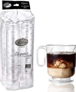 Lillian Signature Collection 40 Count Elegance Coffee Mug, 8-Ounce, Clear