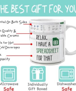 Alternative view of Relax, I Have A Spreadsheet for That - Accountant Gifts - Funny Accountant Coffee Mug Gifts for Boss CPA Coworker Finance Banker - Spreadsheet Mug - Accounting Birthday Christmas Gift 11oz