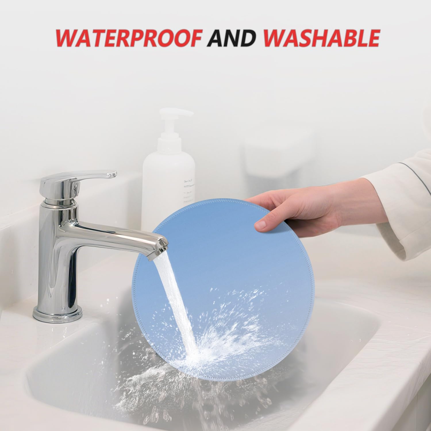 ITNRSIIET Mouse Pad Non-Slip Rubber Base Smooth Surface Stitched Edges Waterproof Durable Compatible with All Mice for Office & Gaming, Desk Accessory, Diameter 8.7 inch, Azure Gradient - Image 6