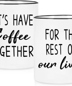 Alternative view of Maustic Wedding Engagement Newlywed Gifts for Couples, His and Hers Mr and Mrs Gifts, Bridal Shower Gift, Let's Have Coffee Together for the Rest of Our Lives Coffee Mugs Set,11 Oz