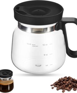 16 Oz Coffee Pot Mug,Mini Coffee Pot Cup,with Spill Proof Lid Heatproof Glass Mug Large Capacity ideal Gift for Coffee Lovers (1pcs)