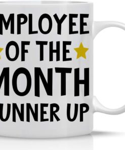 CBTwear Employee of The Month Runner Up 11oz Coffee Tea Mug Funny Novelty Cup Great for Boss, Coworker Inspirational Sarcasm Desk Office Decor Christmas