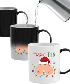 White Elephant Gifts for Adults - Christmas Stocking Stuffers for Men Women, Message Appears as it Heats Coffee Mug Novelty Gag Funny Gifts for Christmas Galentines Day Birthday Prank Office Joke
