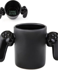 BigMouth Inc. Game Over Ceramic Coffee Mug, Video Game Controller Handle Cup, Gamer Gift, Holds 14 Ounces