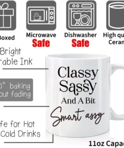 Alternative view of Funny Adult Humor Coffee Mug for Women - Classy Sassy 11oz, Fun Birthday or Christmas Gag Gift for Friends Coworkers Neighbor Girlfriend Wife