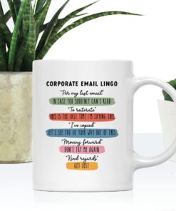 Alternative view of Andaz Press 11 oz Ceramic Coffee Mug - Corporate Email Lingo for Women & Men, Funny Boss Gifts, Office Coworker Mugs, 1-Pack