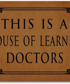 JiXianJu Funny Welcome Doormat for Entrance Way Indoor Floor Rug(23.7 x 15.9 inch) This is A House of Learned Doctors Rubber Non-Slip Backing Entrance Rug Home Decor Front Porch Decorative Mat
