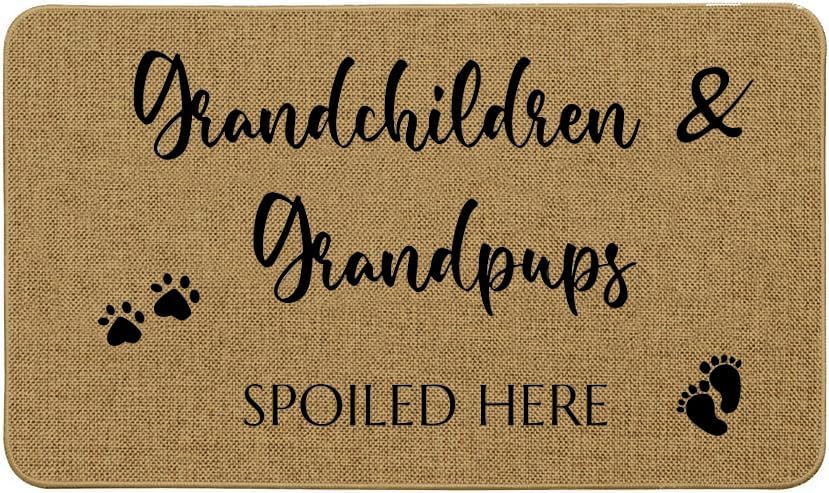 Accssoey Funny Doormats,Grandma Grandpa Doormat Gift,Nana Gifts from Grandkids Granddaughter,Birthday Grandparents Gifts from Grandkids-Grandkids 16 * 24inch