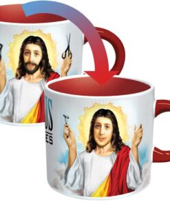 Jesus Shaves Disappearing Coffee Mug - Add Hot Water and Jesus' Beard Disappears - Comes in a Fun Gift Box - by The Unemployed Philosophers Guild
