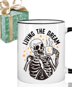 Funny Office Mental Health Skull Offensive Sarcasm Work Gift for Women Men Coworkers Friends, Funny Office Birthday Christmas Mugs Gifts for Colleagues, New Job Mug 11oz