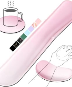 Gimars Upgrade Enlarge Silky Gel Memory Foam Keyboard Wrist Rest, Wrist Rest for Computer Keyboard, Ergonomic Mouse pad Rests for Typing Pain Relief, Wrist Support for Office, Gaming, Pink Gradient