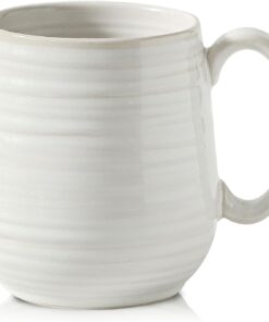HASENSE Large Coffee Mug,20 oz Ceramic Tea Cup for Office and Home, Big Coffee Mug with Handle for Latte Coffee Tea Soup, Dishwasher and Microwave Safe, 1 PCS (Clay-Infused White)