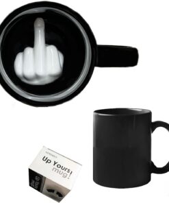 Have a Nice Day Coffee Mug with 3D Finger on the bottom Funny Coffee Mug for Men and Women Novelty Coffee Mug White Elephant Gift Gag Gift for Valentine Day Birthday Christmas New Year (Black)