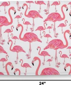 Alternative view of Pink Flamingo Bird Bathroom Rug Mat, Extra Soft and Absorbent Microfiber Bath Rugs, Non-Slip Plush Bath Carpet, Bath Mats for Bathroom Floor, Tub and Shower 16"x24"
