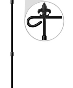 ORIZZP Garden Flag Stand Flagpole, Premium Garden Flag Pole Holder Metal Anti-Rust Weather-Proof with one Tiger Clip and Two Spring Stoppers No Flag Included