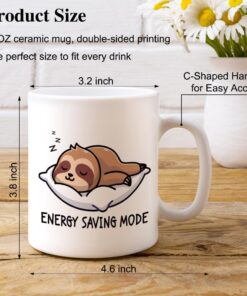 Alternative view of XQLZY Energy Saving Mode Sloth Funny Coffee Mug, Cute Work, Lazy Mode Mug, Humorous Sarcastic Office Gifts for Men Women Friend Coworker Boss Sloth Lover, Gifts for Woman Sister BFF