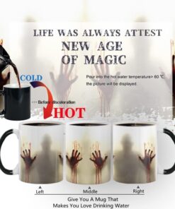 Alternative view of Horror Gifts for Men Women Adults, Halloween Coffee Mug (11oz) - Color Changing Zombie Ceramic Mug, Spooky Cup - Novelty Gifts for Halloween Christmas Birthday Mom Dad Friends (1pc)