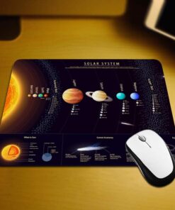 Alternative view of Outer Space Gaming Mouse Pad Solar System Scientific Information Jupiter Saturn Universe Telescope Print Non-Slip Rubber Mouse Pad for Computers, Laptop, Office 9.5 Inch x 7.9 Inch