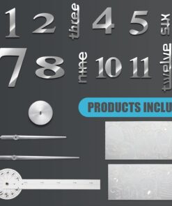 Alternative view of Junkin 3D Large Frameless DIY Wall Clock Modern Decor Family Quote Wall Stickers Clock Kit for Home Living Room Bedroom Office Decorations Adjustable Size(Silver)