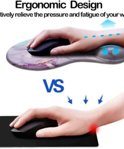 Alternative view of DOOKE Ergonomic Mouse Pad with Wrist Support and Coaster,Mouse Pads with Non-Slip PU Base for Home Office Working Studying Easy Typing & Pain Relief Purple Marbling